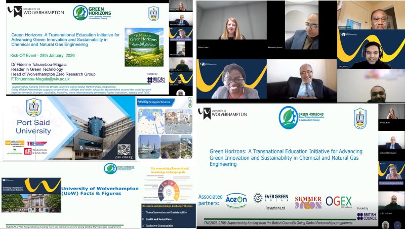 جامعة بورسعيد تُطلق مشروع Green Horizons بالتعاون مع جامعة وولفرهامبتون لدعم التعليم العابر للحدود والاستدامة